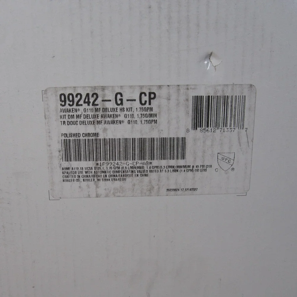 KOHLER Awaken G110 K-99242-G-CP MF DELUXE‎ HS KIT - POLISHED CHROME - HANDSHOWER